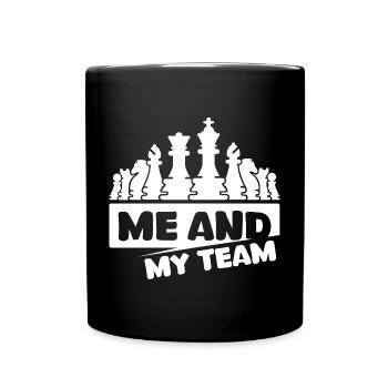 Schach comic Schachfiguren Team csrtoon Symbol - Tasse einfarbig - Schwarz - Vorne