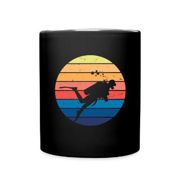 Retro Vibe Diver - Full Colour Mug - black - Front