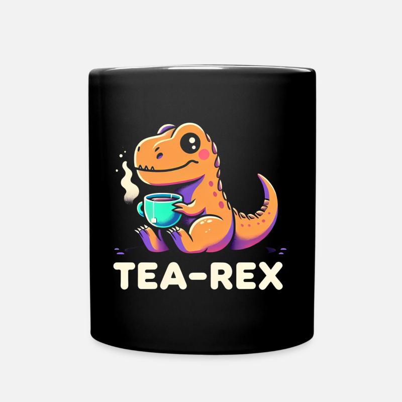TEA-REX - Dinosaurier-Tee - Tasse einfarbig - Schwarz