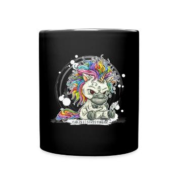 Mornicorne pré-café - Mug uni - noir - Devant