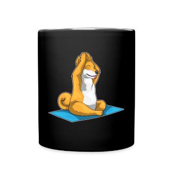Shiba Inu Yoga Fitness Meditation - Tasse einfarbig - Schwarz - Vorne