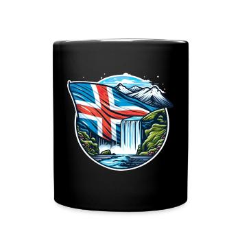iceland Island 2 - Tasse einfarbig - Schwarz - Vorne