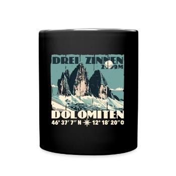 Three Peaks Dolomites Souvenir Tre Cime Lavaredo - Full Colour Mug - black - Front