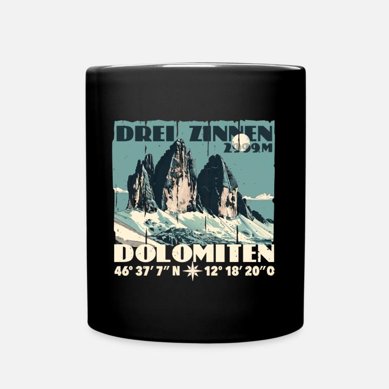 Drei Zinnen Dolomiten Souvenir Tre Cime Lavaredo - Tasse einfarbig - Schwarz