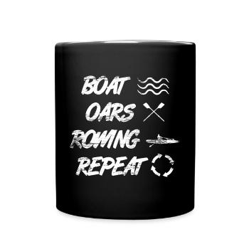 Boat Rowing Rowing Repetition - Full Colour Mug - black - Front