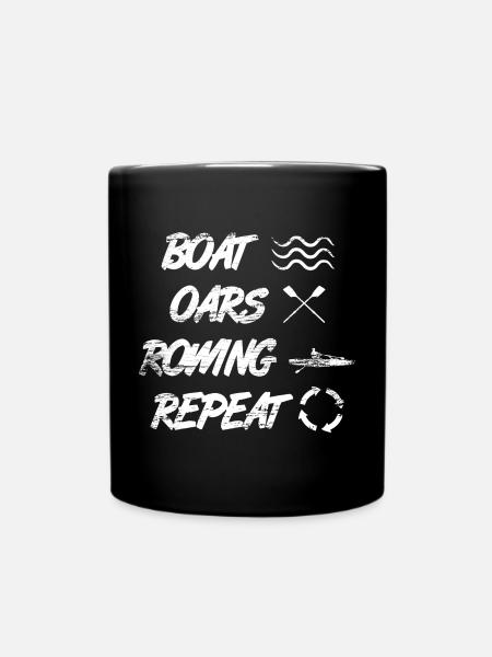 Boat Rowing Rowing Repetition - Full Colour Mug - black