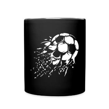 Fußball Schuss Explosion Illustration Team Logo - Tasse einfarbig - Schwarz - Vorne