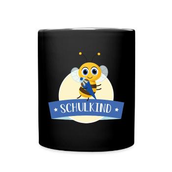 Schulkind fleißige Biene mit Zuckertüte - Tasse einfarbig - Schwarz - Vorne