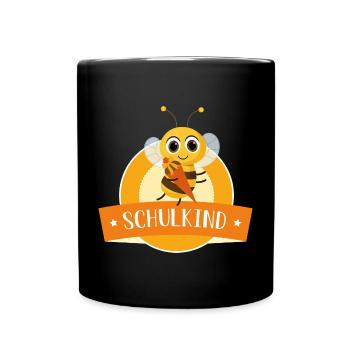 Schulkind fleißige Biene mit Zuckertüte (orange) - Tasse einfarbig - Schwarz - Vorne
