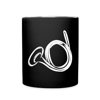 Waldhorn Zeichnung - Tasse einfarbig - Schwarz - Vorne
