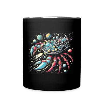 Vaisseau spatial crabe coloré fantastique vaisseau spatial - Mug uni - noir - Devant