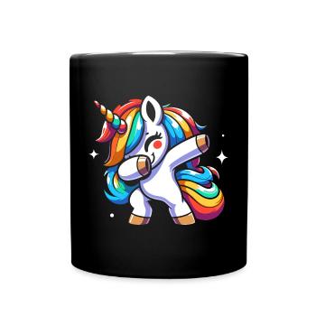 Dabbing Unicorn - Design coloré et amusant - Mug uni - noir - Devant