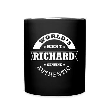 Richards bester personalisierter Name Richard - Tasse einfarbig - Schwarz - Vorne