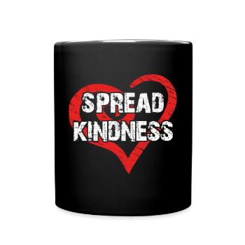 Spread kindness and love - Full Colour Mug - black - Front