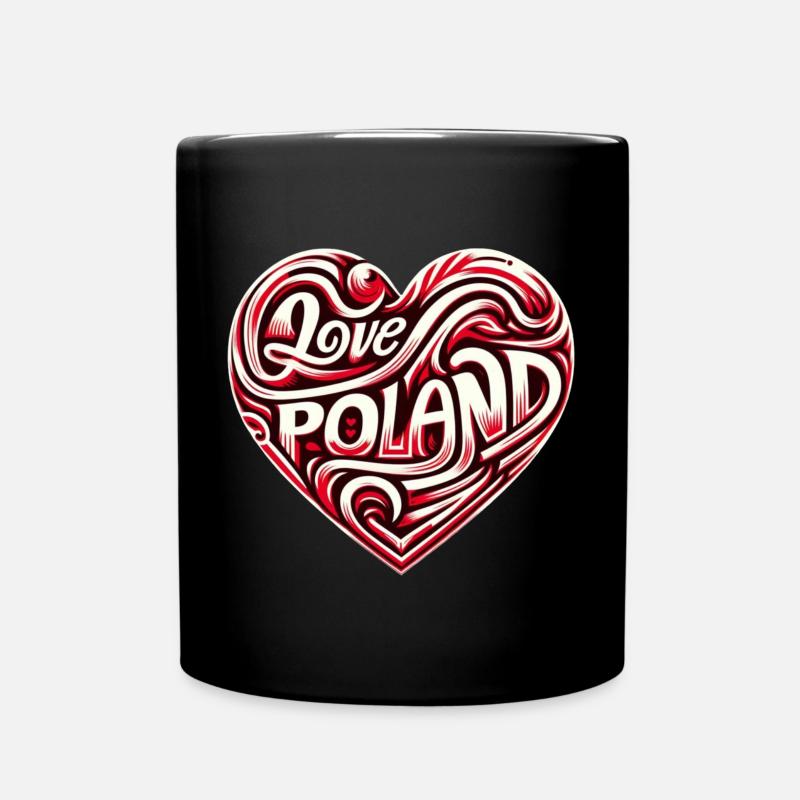 Polen, ich liebe Polen - Tasse einfarbig - Schwarz