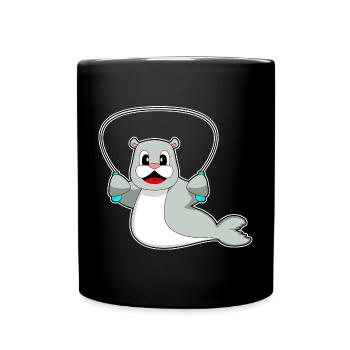 Seal Jumping Rope Skipping Rope Fitness - Full Colour Mug - black - Front