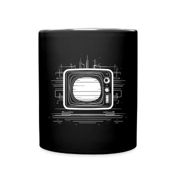 Oldschool TV Sketch - Full Colour Mug - black - Front