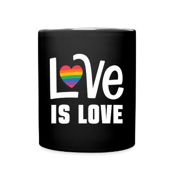 LGBTQ Pride Month - Liebe ist Liebe - Tasse einfarbig - Schwarz - Vorne
