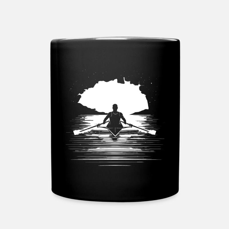 Ruderer Zeichnung - Tasse einfarbig - Schwarz