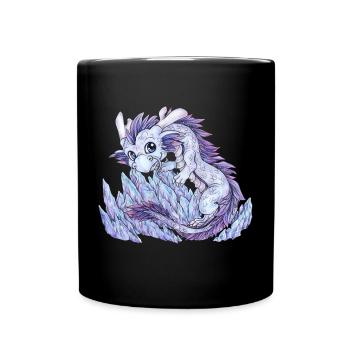 Drache Phantasie Mythologie Eis Schnee Kristall - Tasse einfarbig - Schwarz - Vorne