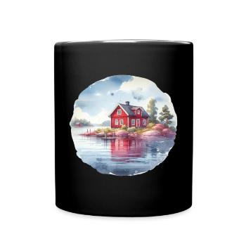 Maison suédoise cadeau de vacances maison suédoise - Mug uni - noir - Devant