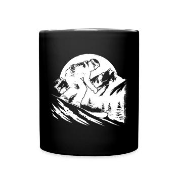Snowboarder Skizze - Tasse einfarbig - Schwarz - Vorne