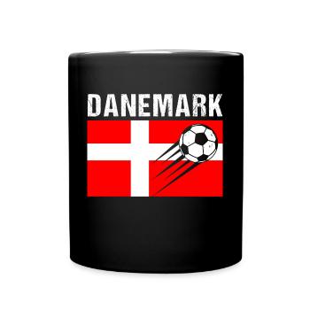 Denmark Flag Danish Football Gift - Full Colour Mug - black - Front