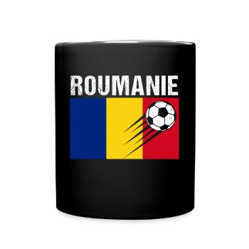 Romania Flag Romanian Football Gift - Full Colour Mug - black - Front
