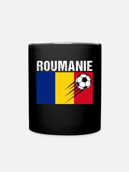 Romania Flag Romanian Football Gift - Full Colour Mug - black