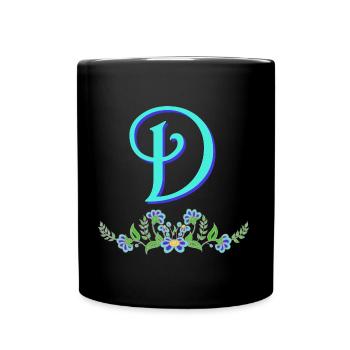 Fleur Bleu D - Mug uni - noir - Devant