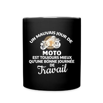 Working Day Motorcycle Quote - Full Colour Mug - black - Front