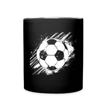 Fußball Skizze - Tasse einfarbig - Schwarz - Vorne