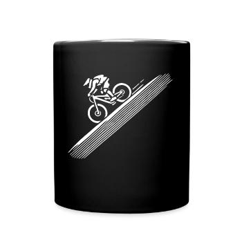 Mountainbiker Downhill - Tasse einfarbig - Schwarz - Vorne