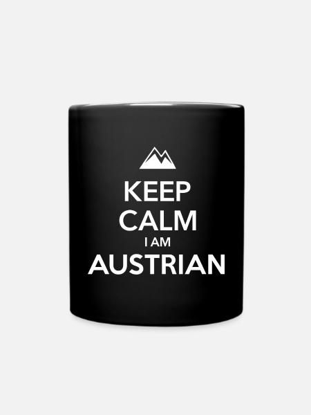 KEEP CALM I AM AUSTRIAN Österreich - Tasse einfarbig - Schwarz