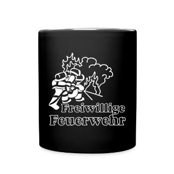 Freiwillige Feuerwehr , Shirt , Feuerwehrmann (25) - Tasse einfarbig - Schwarz - Vorne