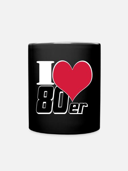 80er Party Retro Fun Shirt, 80er Motto Shirt (25) - Tasse einfarbig - Schwarz