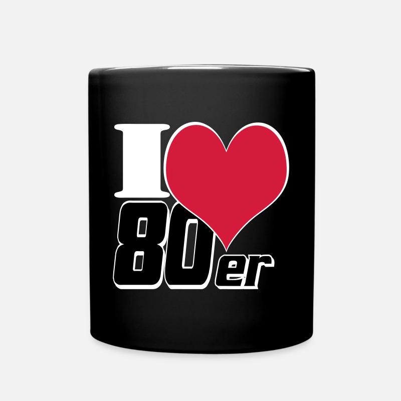80er Party Retro Fun Shirt, 80er Motto Shirt (25) - Tasse einfarbig - Schwarz