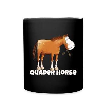 American Quarterhorse Quader Horse Wortspiel - Tasse einfarbig - Schwarz - Vorne