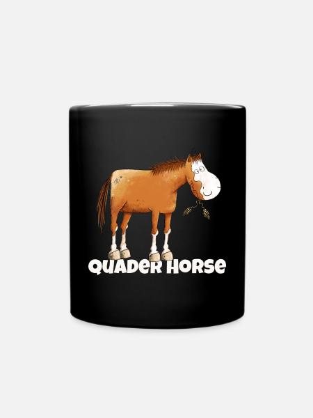 American Quarterhorse Quader Horse Wortspiel - Tasse einfarbig - Schwarz