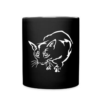 Abyssiner Cat "Black Edition" - Full Colour Mug - black - Front