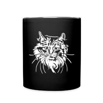 Norwegische Waldkatze "Black Edition" - Tasse einfarbig - Schwarz - Vorne