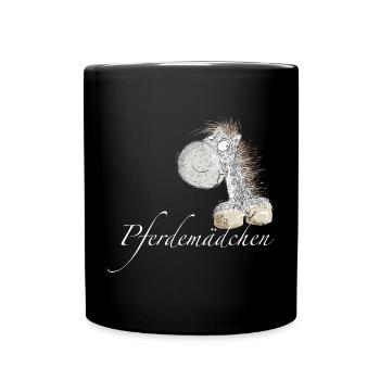 Pferdemädchen Pferde Spruch Pferd - Tasse einfarbig - Schwarz - Vorne
