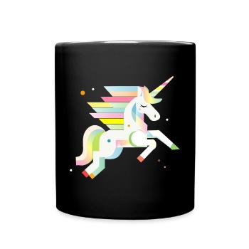 Licorne géométrique délicate – Rêveuse et magique - Mug uni - noir - Devant