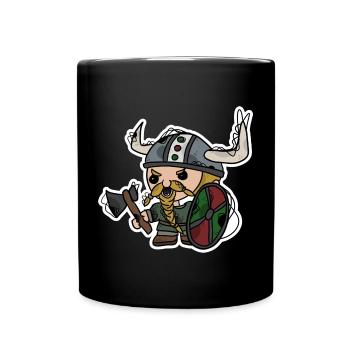 Wikinger | Krieger | Zwerg - Tasse einfarbig - Schwarz - Vorne