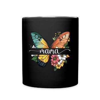 Mom Butterfly Flowers Best Mom Mother's Day - Full Colour Mug - black - Front
