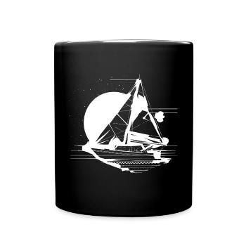 Segelboot Skizze - Tasse einfarbig - Schwarz - Vorne