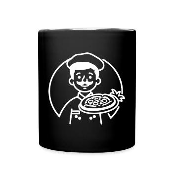 Pizza Maker Line Art - Full Colour Mug - black - Front