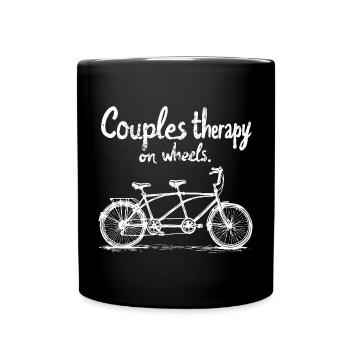 Tandem Cycling for Two Couples Therapy - Full Colour Mug - black - Front