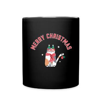 Cat Christmas Magic - Full Colour Mug - black - Front
