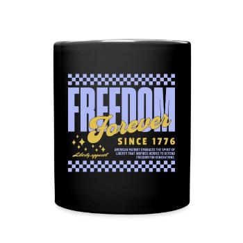 American USA Freedom Justice Fighter Abe 1776 - Tasse einfarbig - Schwarz - Vorne